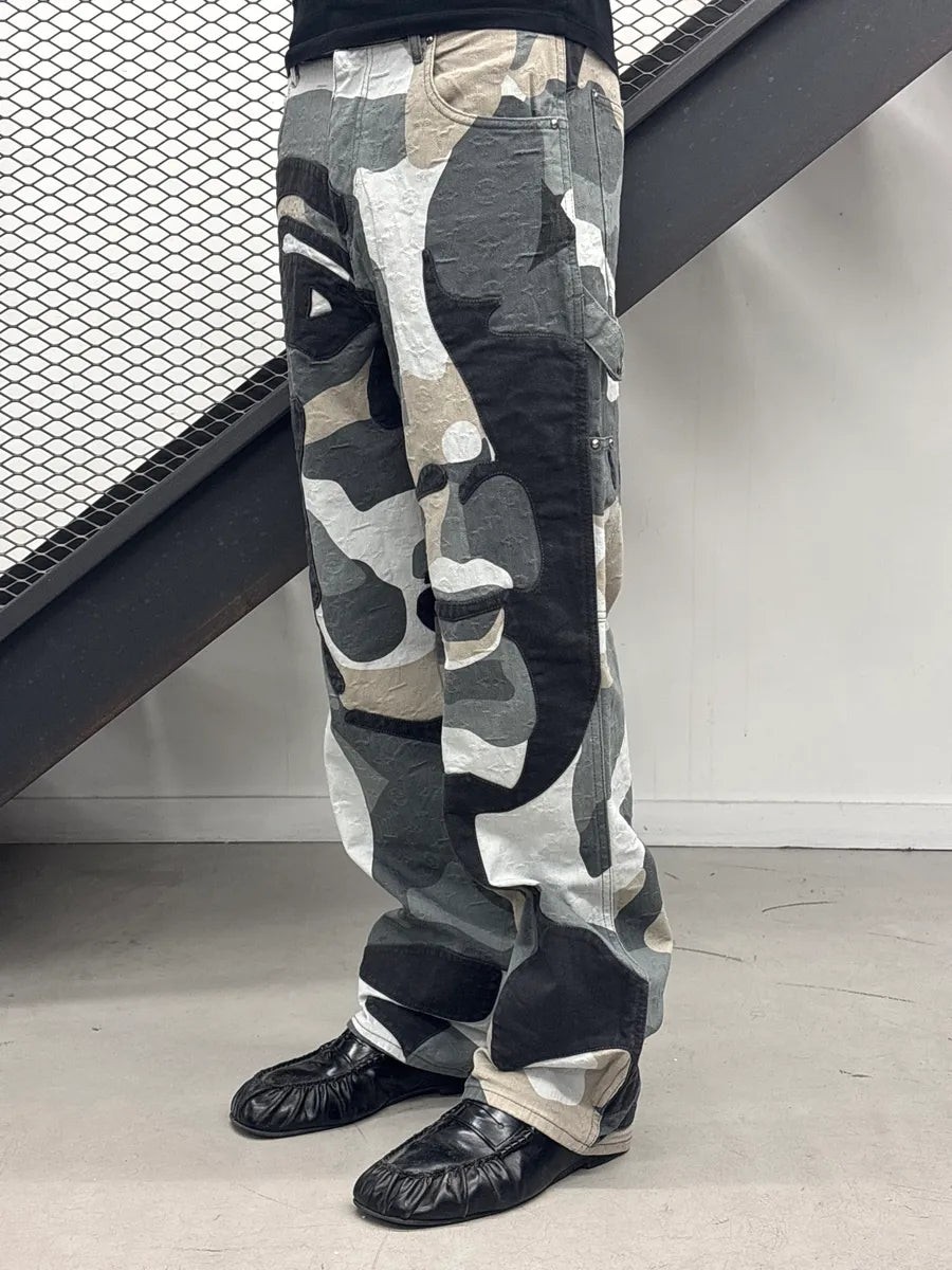 FW2023 Louis Vuitton Kidsuper Grey Face Denim Multi-Pocket Pants  sIAsbeyM 3