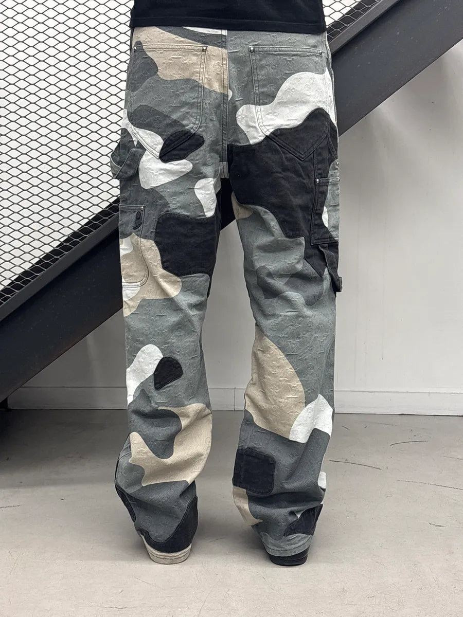 FW2023 Louis Vuitton Kidsuper Grey Face Denim Multi-Pocket Pants  sIAsbeyM 4