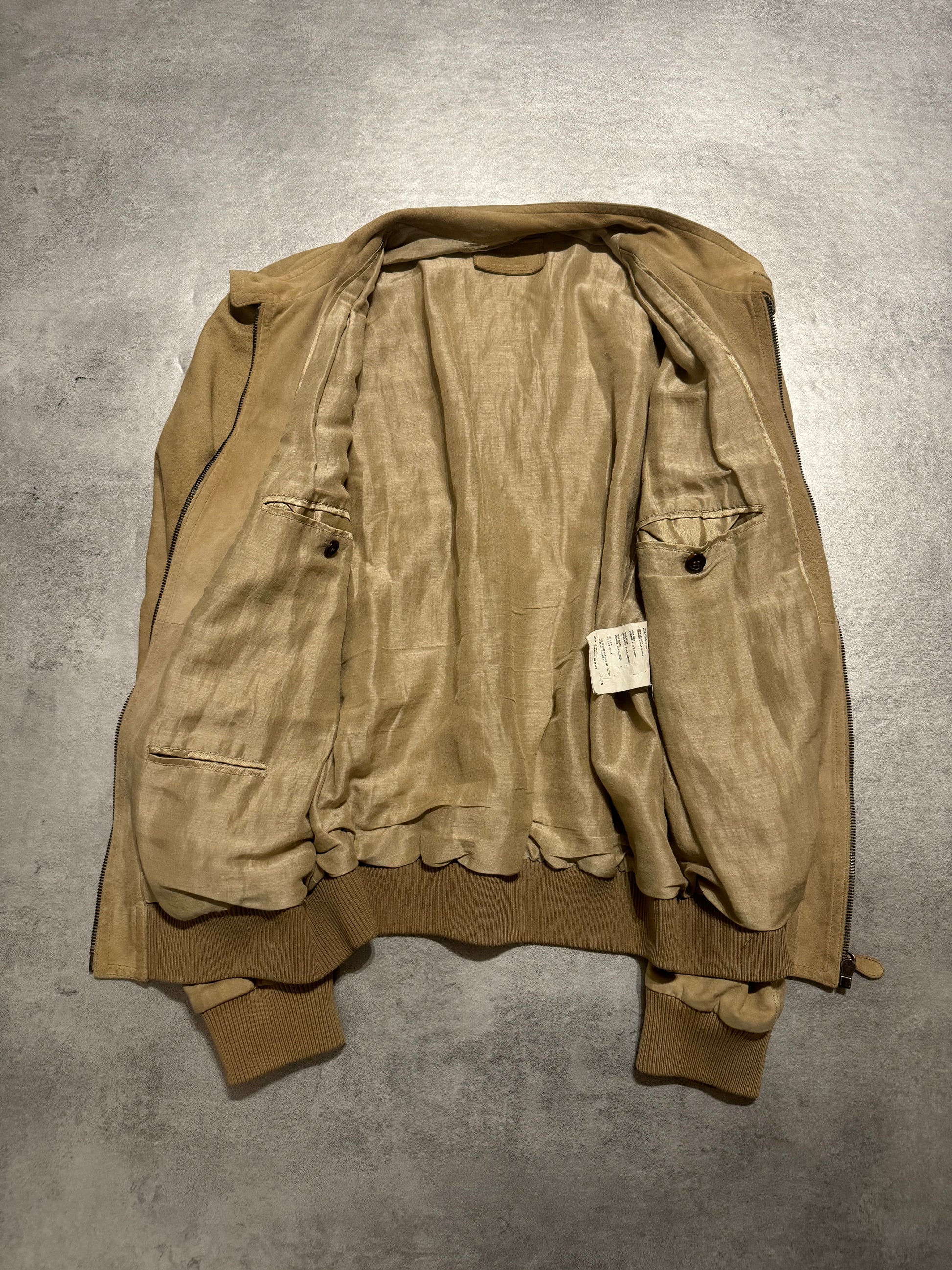 FW2010 Prada Beige Leather Soft Italian Jacket (M) - 6