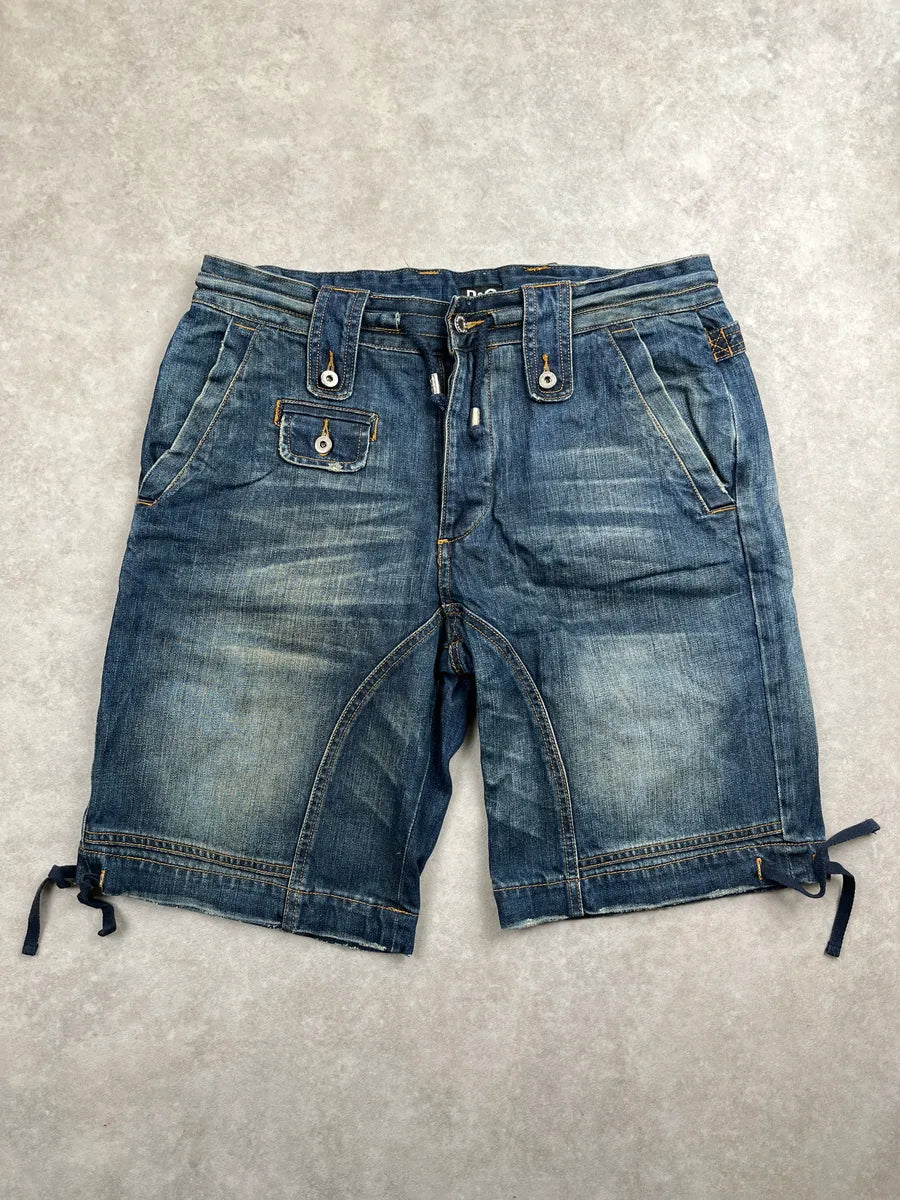 AW2004 Dolce & Gabbana Blue Denim Multi-Pocket Cargo Shorts sIthsSXj 2