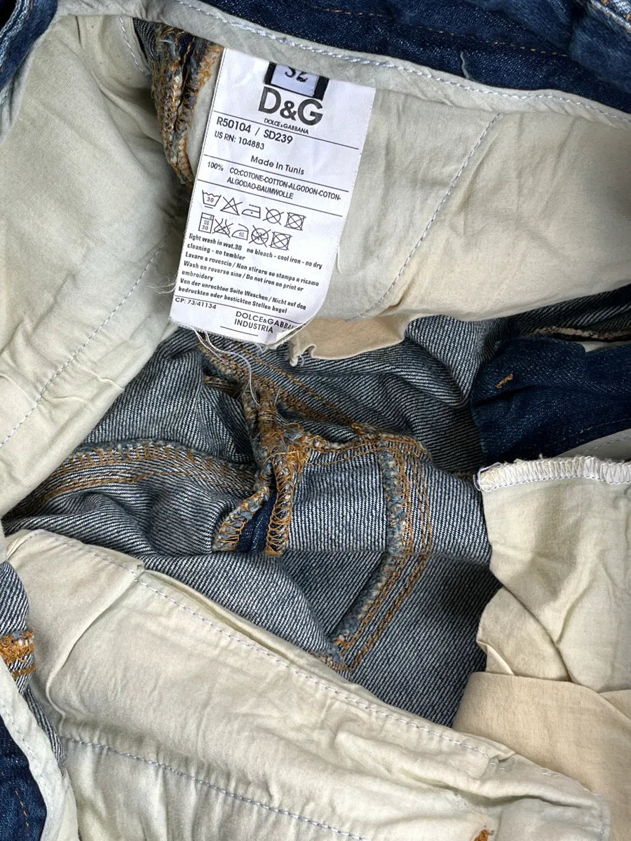 AW2004 Dolce & Gabbana Blue Denim Multi-Pocket Cargo Shorts sIthsSXj 12