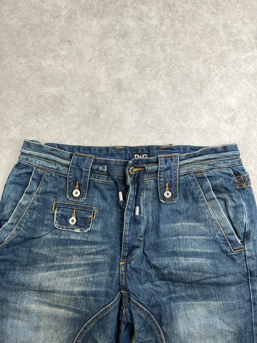 AW2004 Dolce & Gabbana Blue Denim Multi-Pocket Cargo Shorts sIthsSXj 6
