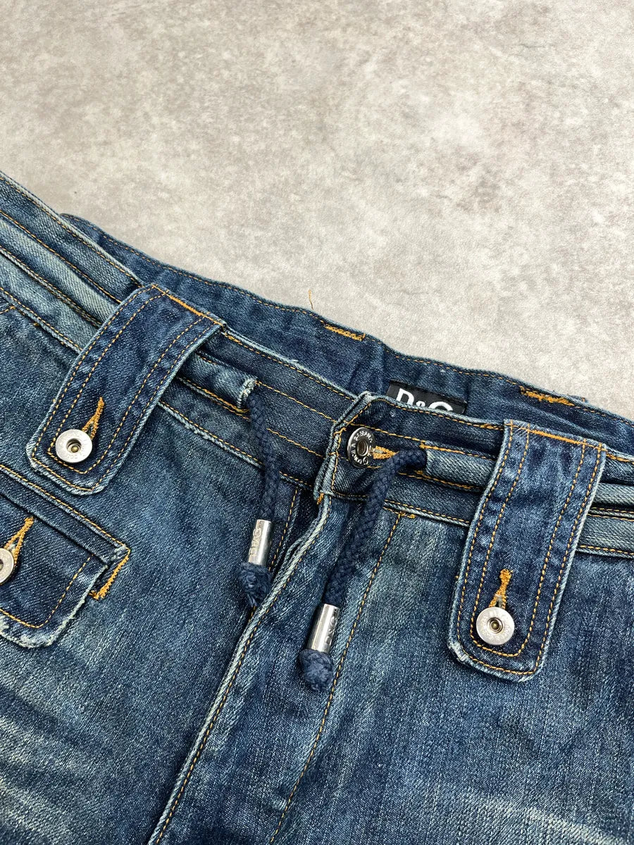 AW2004 Dolce & Gabbana Blue Denim Multi-Pocket Cargo Shorts sIthsSXj 9