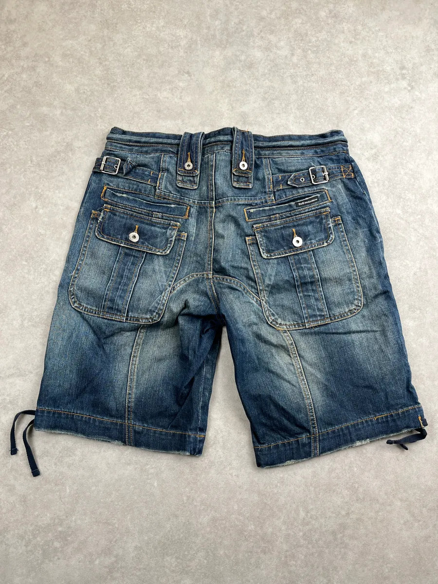 AW2004 Dolce & Gabbana Blue Denim Multi-Pocket Cargo Shorts sIthsSXj 4