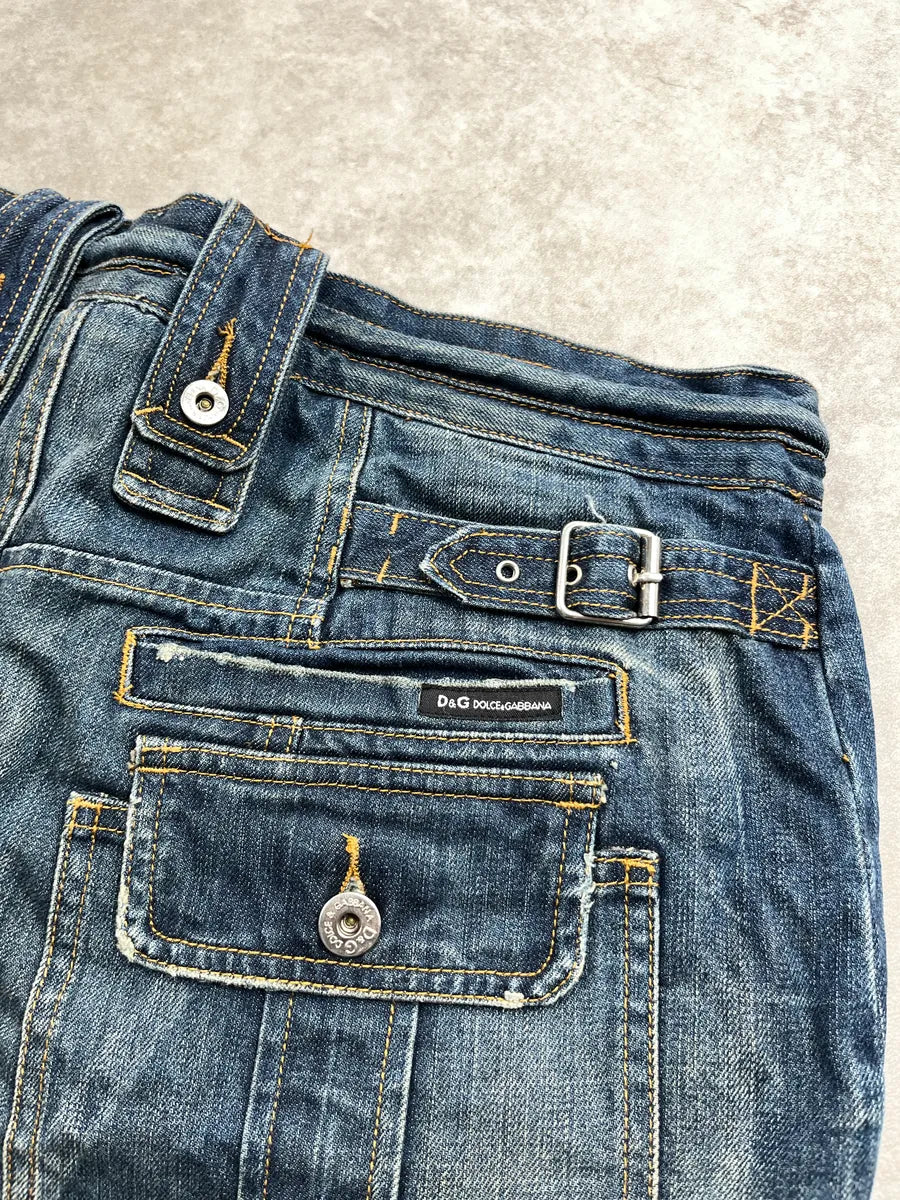 AW2004 Dolce & Gabbana Blue Denim Multi-Pocket Cargo Shorts sIthsSXj 10