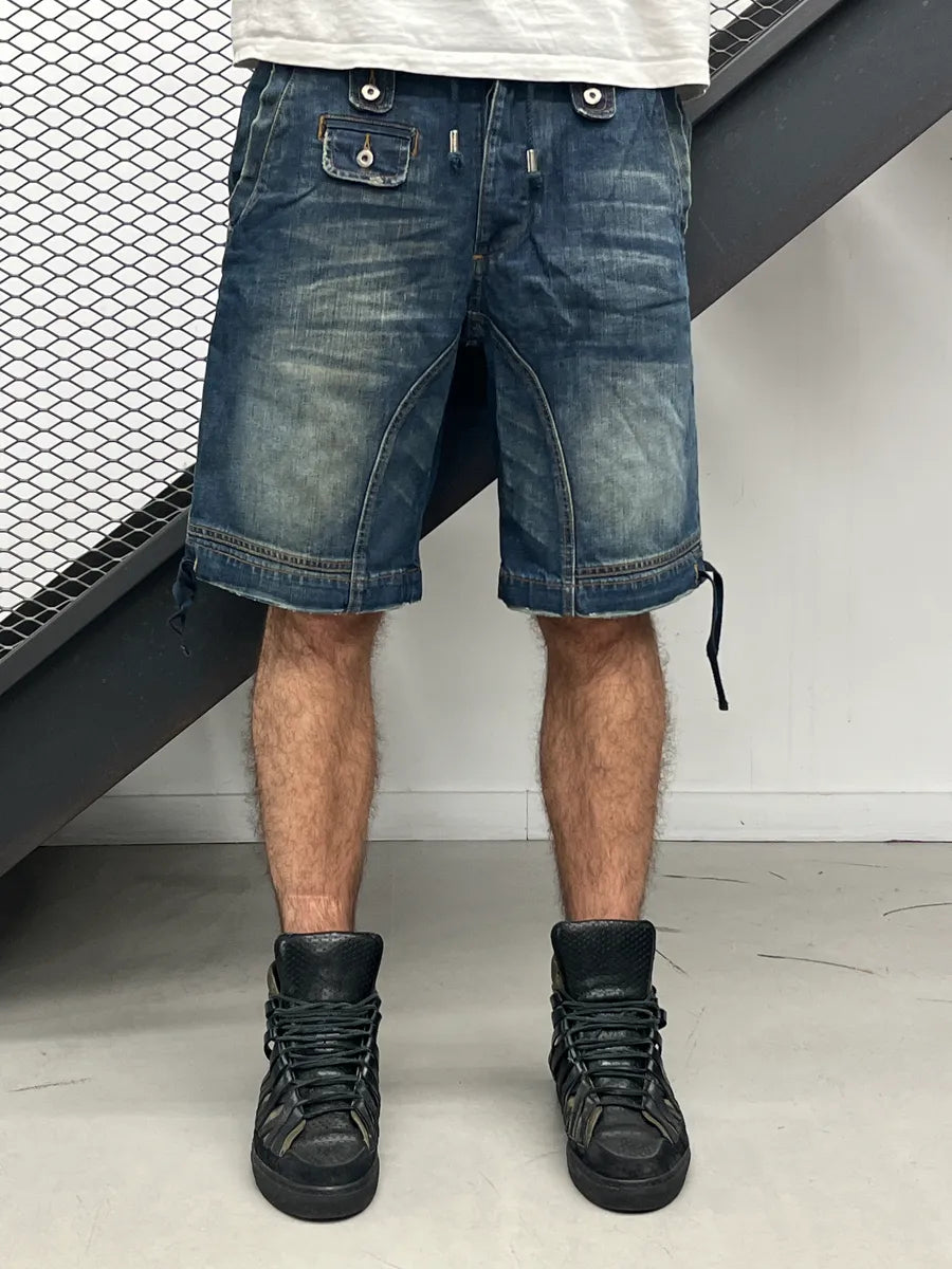 AW2004 Dolce & Gabbana Blue Denim Multi-Pocket Cargo Shorts sIthsSXj 0