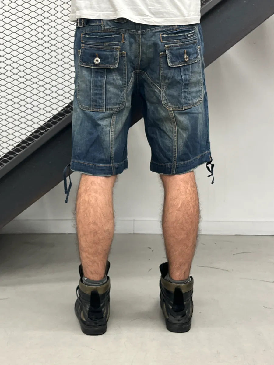 AW2004 Dolce & Gabbana Blue Denim Multi-Pocket Cargo Shorts sIthsSXj 1