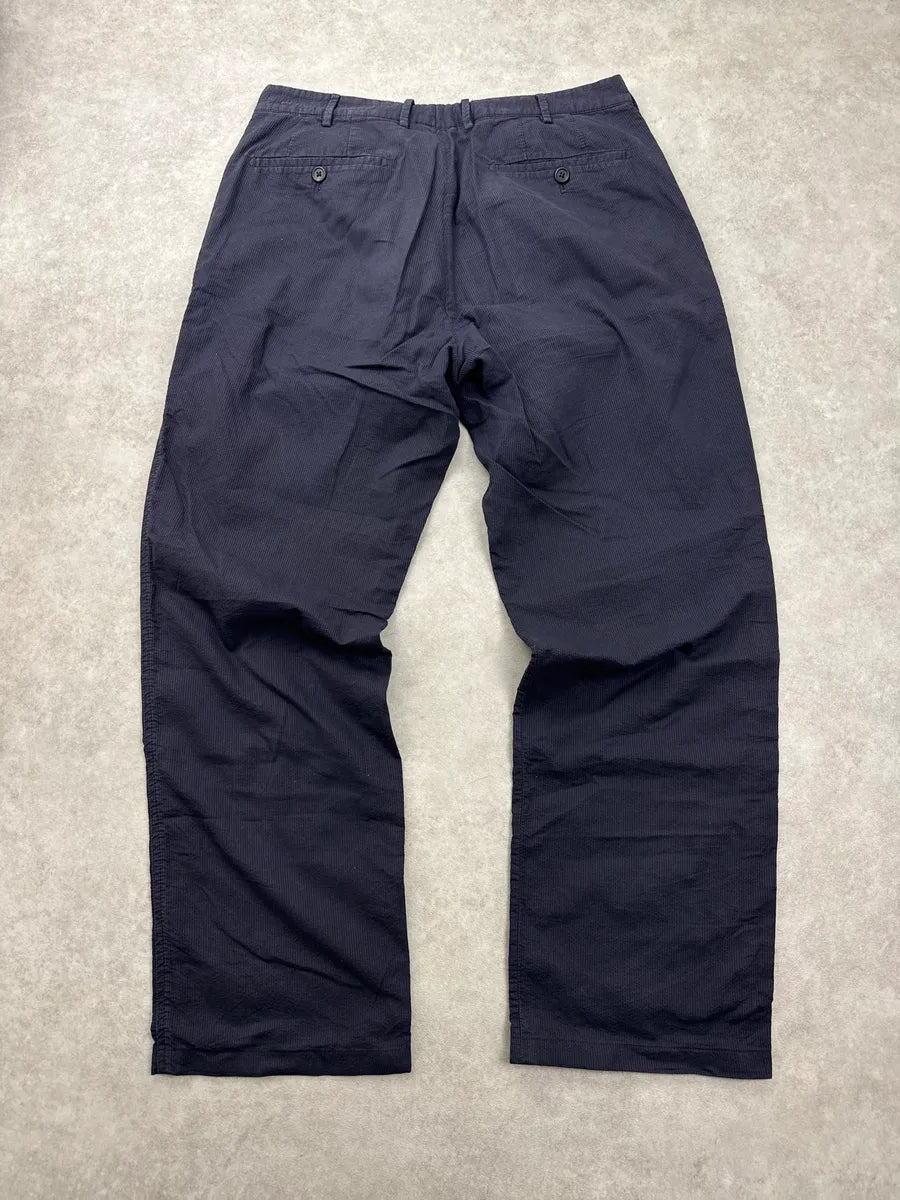SS2006 Prada Navy Stripes Relaxed Pants sJDVoMON 4