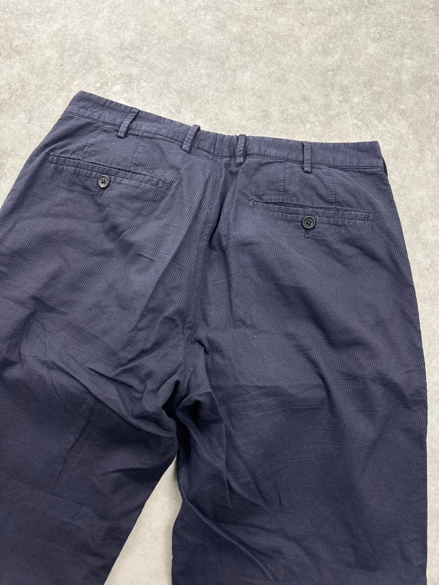 SS2006 Prada Navy Stripes Relaxed Pants sJDVoMON 6