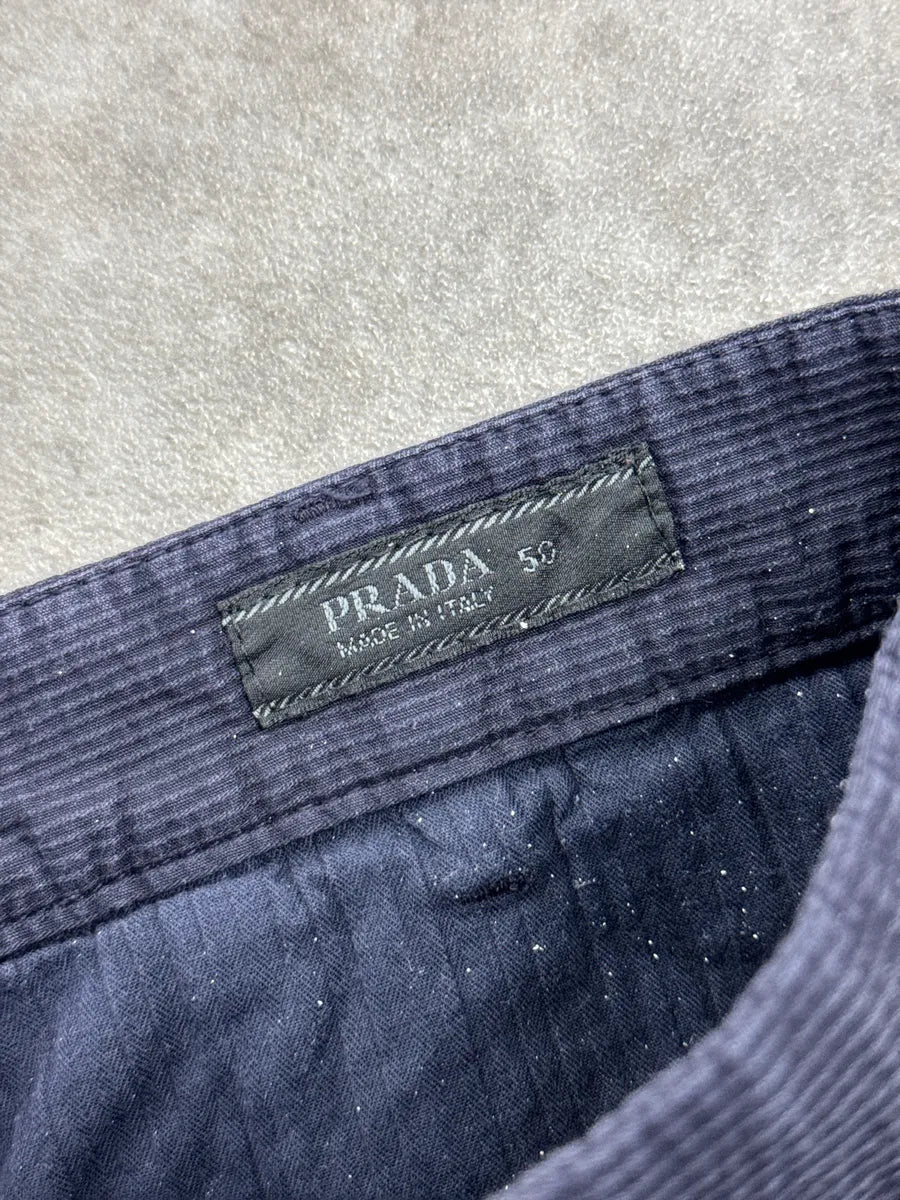 SS2006 Prada Navy Stripes Relaxed Pants sJDVoMON 8