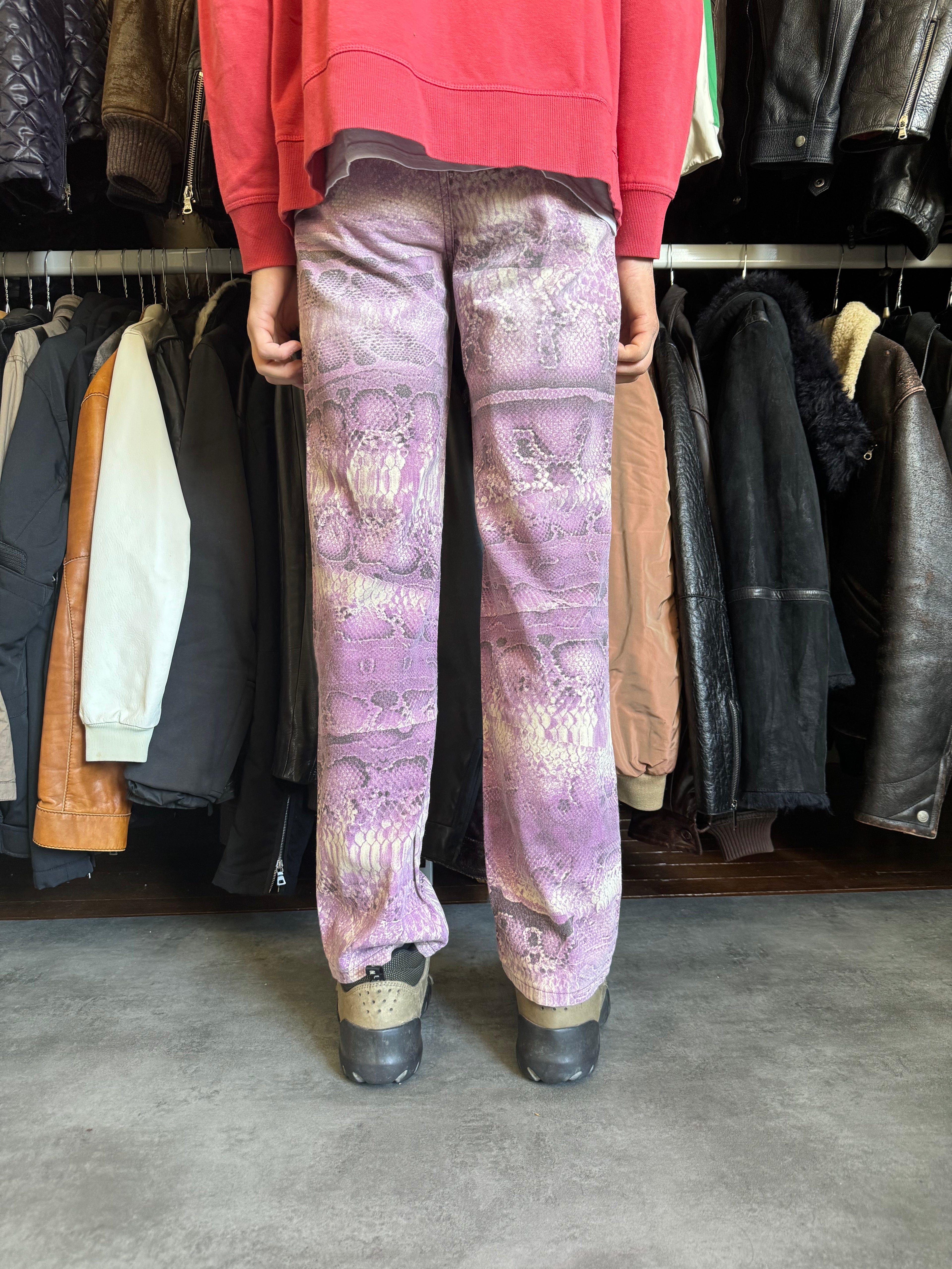 SS2005 Cavalli Twilight Python Purple Liquid Pants (XS) - 3