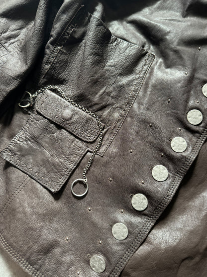 2000s Marithé + François Girbaud Calfwash Asymmetrical Shearling Leather Jacket (S) - 7