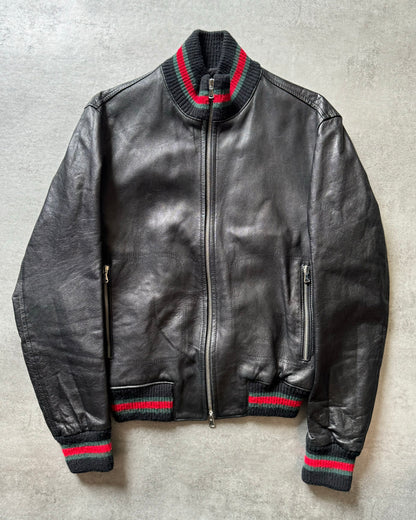 1990s Gucci Signature Black Leather Italian Jacket (M) - 1
