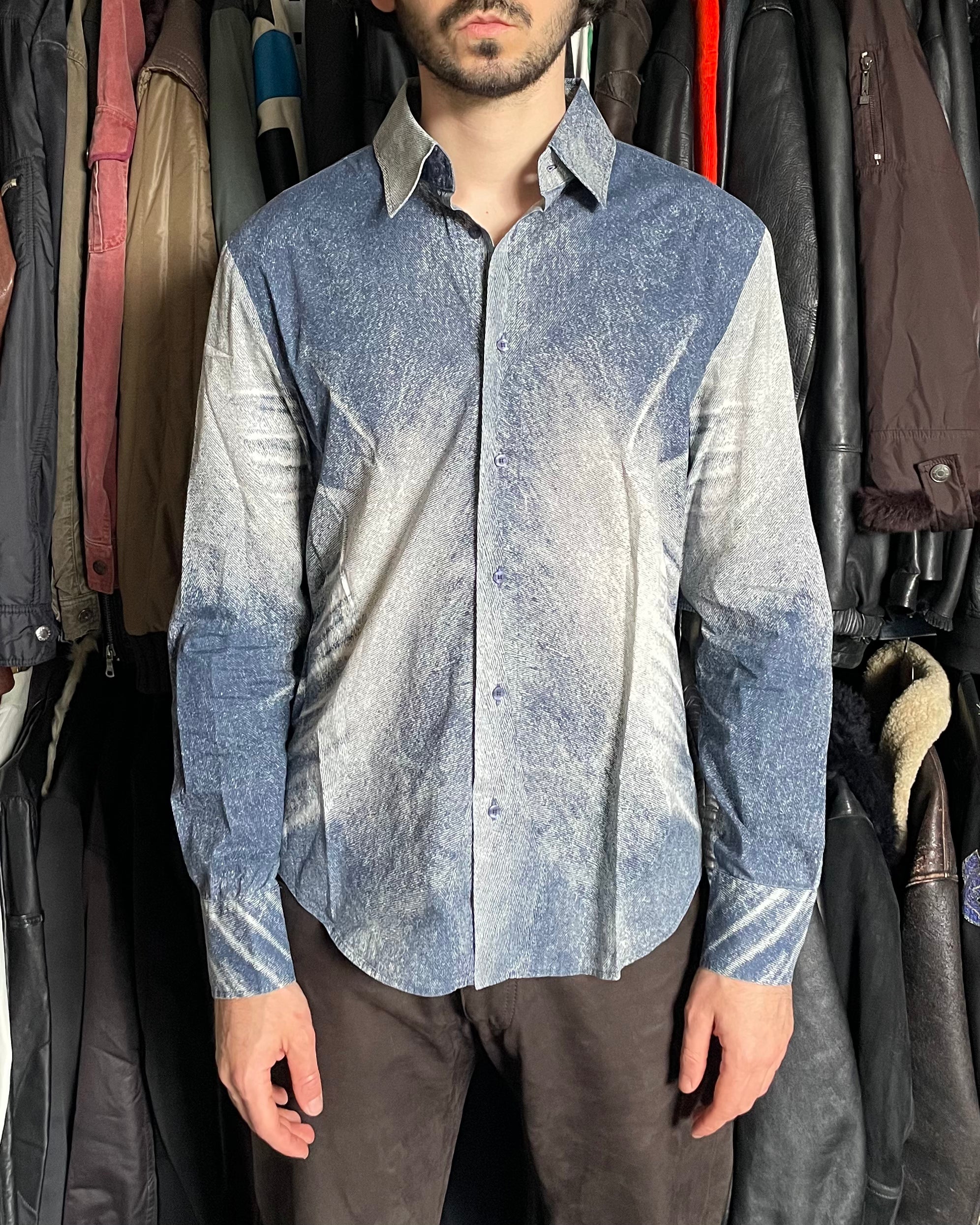 SS2004 Cavalli Blue Electric Faded Shirt (L) - 2