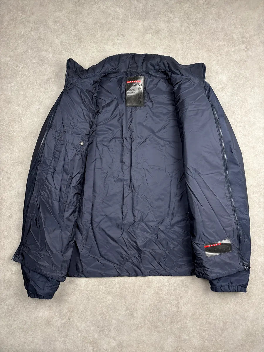 SS2015 Prada Dark Navy Nylon Linea Rossa Padded Light Jacket sPmGjvQI 3