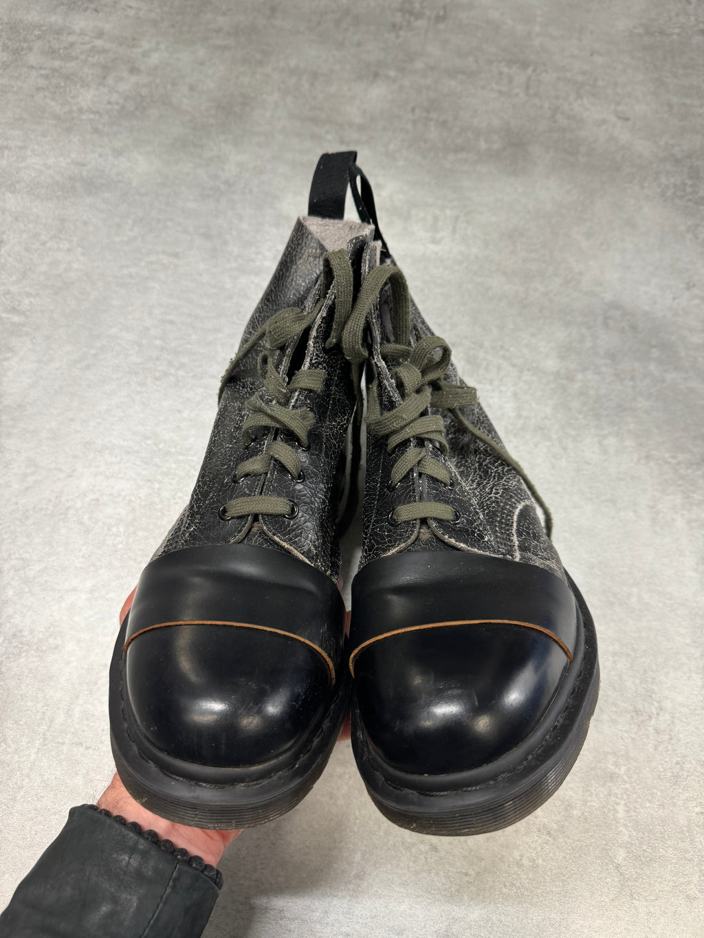 AW2016 Dr Martens x Marni Black Cracked Leather Boots (46) - 2