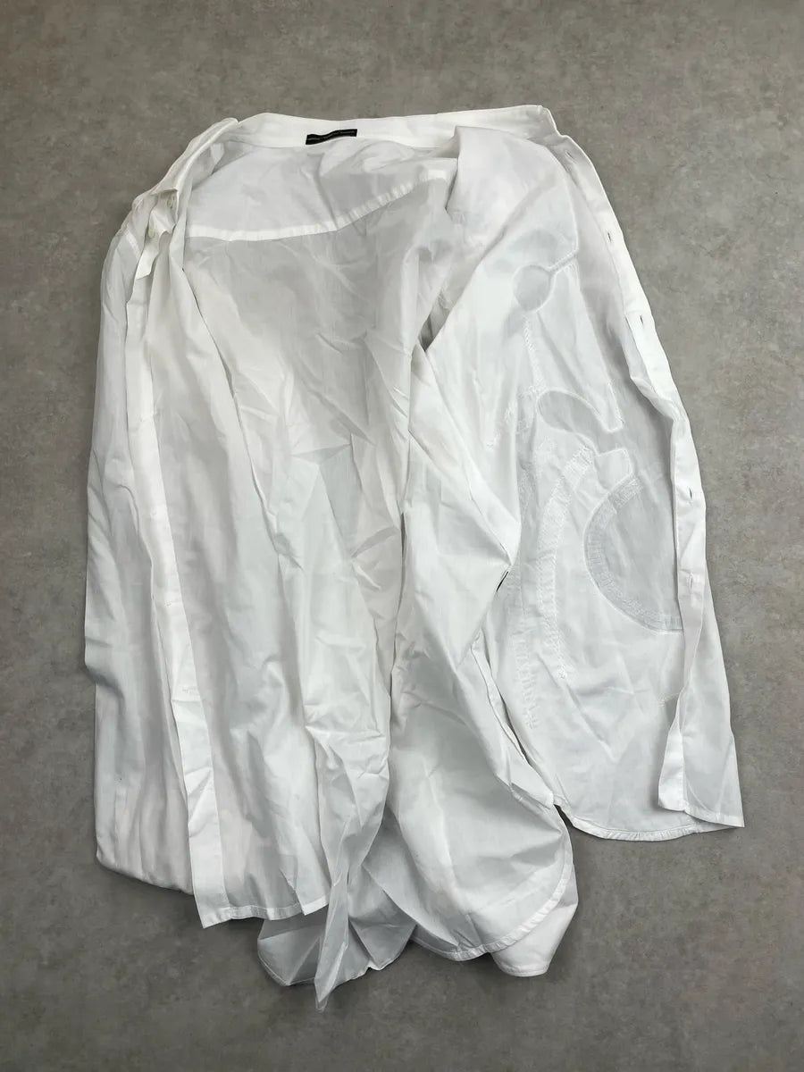 2000s Marithé + François Girbaud White Abstract Stripe Panel Shirt sRQnMZty 7
