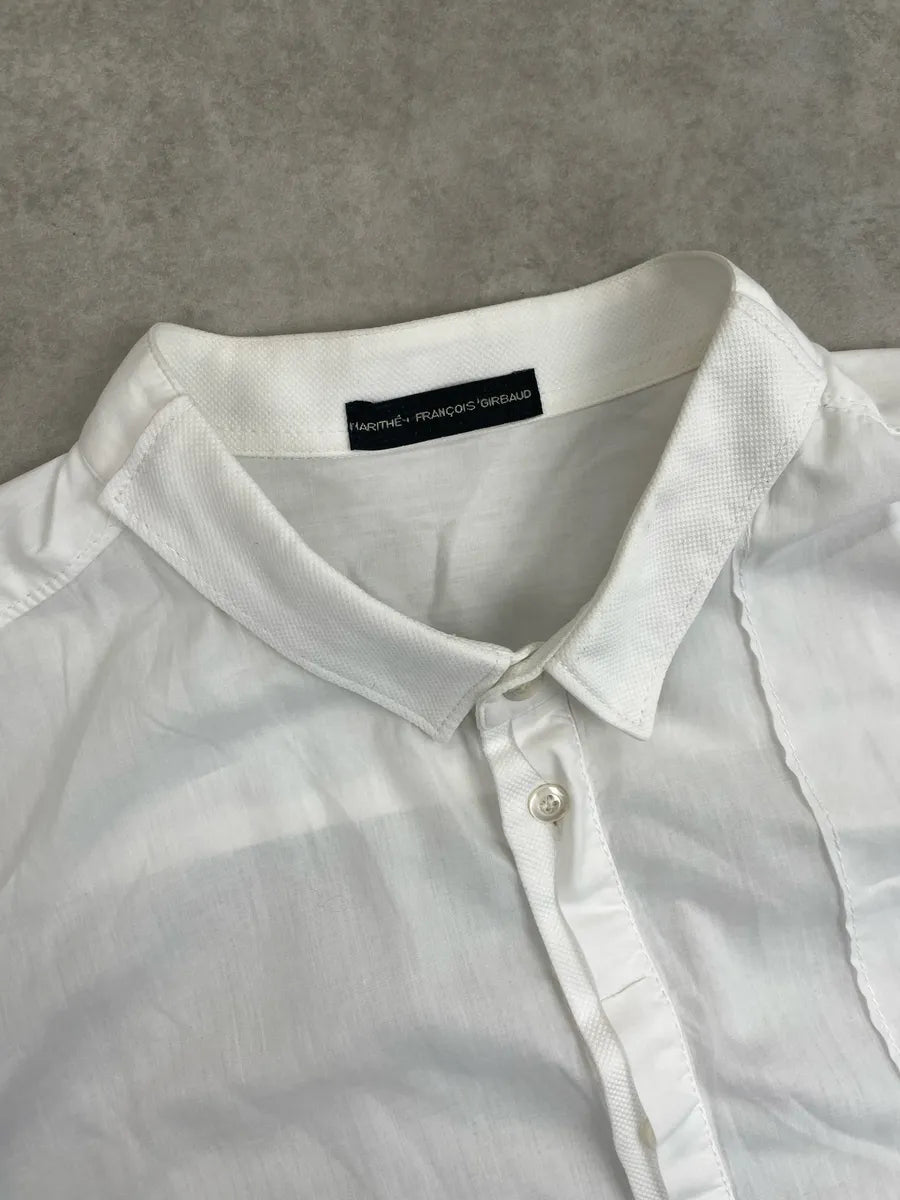 2000s Marithé + François Girbaud White Abstract Stripe Panel Shirt sRQnMZty 11