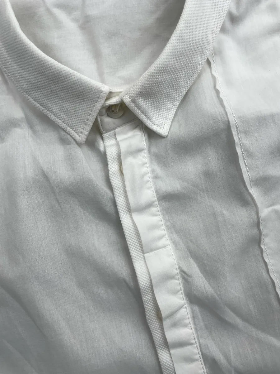 2000s Marithé + François Girbaud White Abstract Stripe Panel Shirt sRQnMZty 9