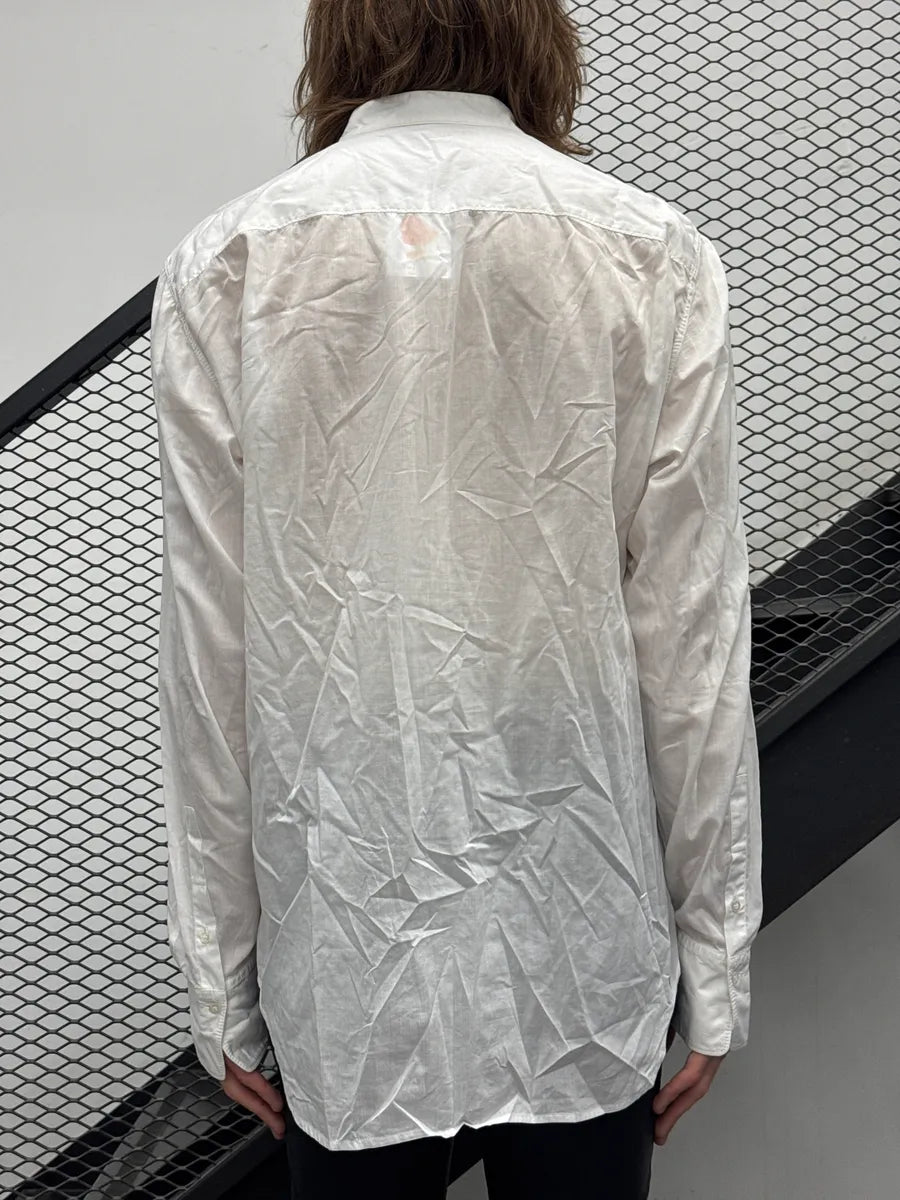 2000s Marithé + François Girbaud White Abstract Stripe Panel Shirt sRQnMZty 2