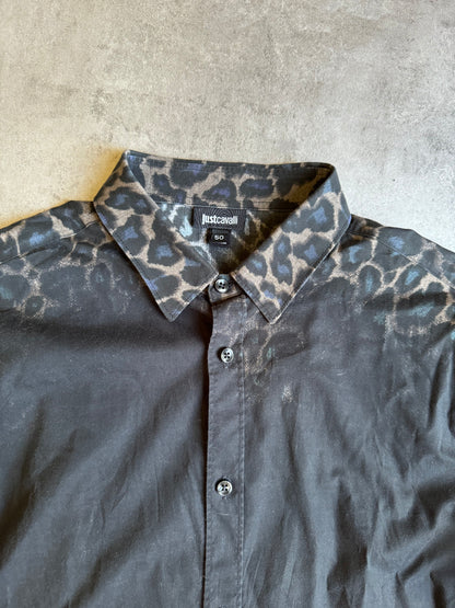 SS2012 Cavalli Leopard Black Print Shirt  (M) - 6