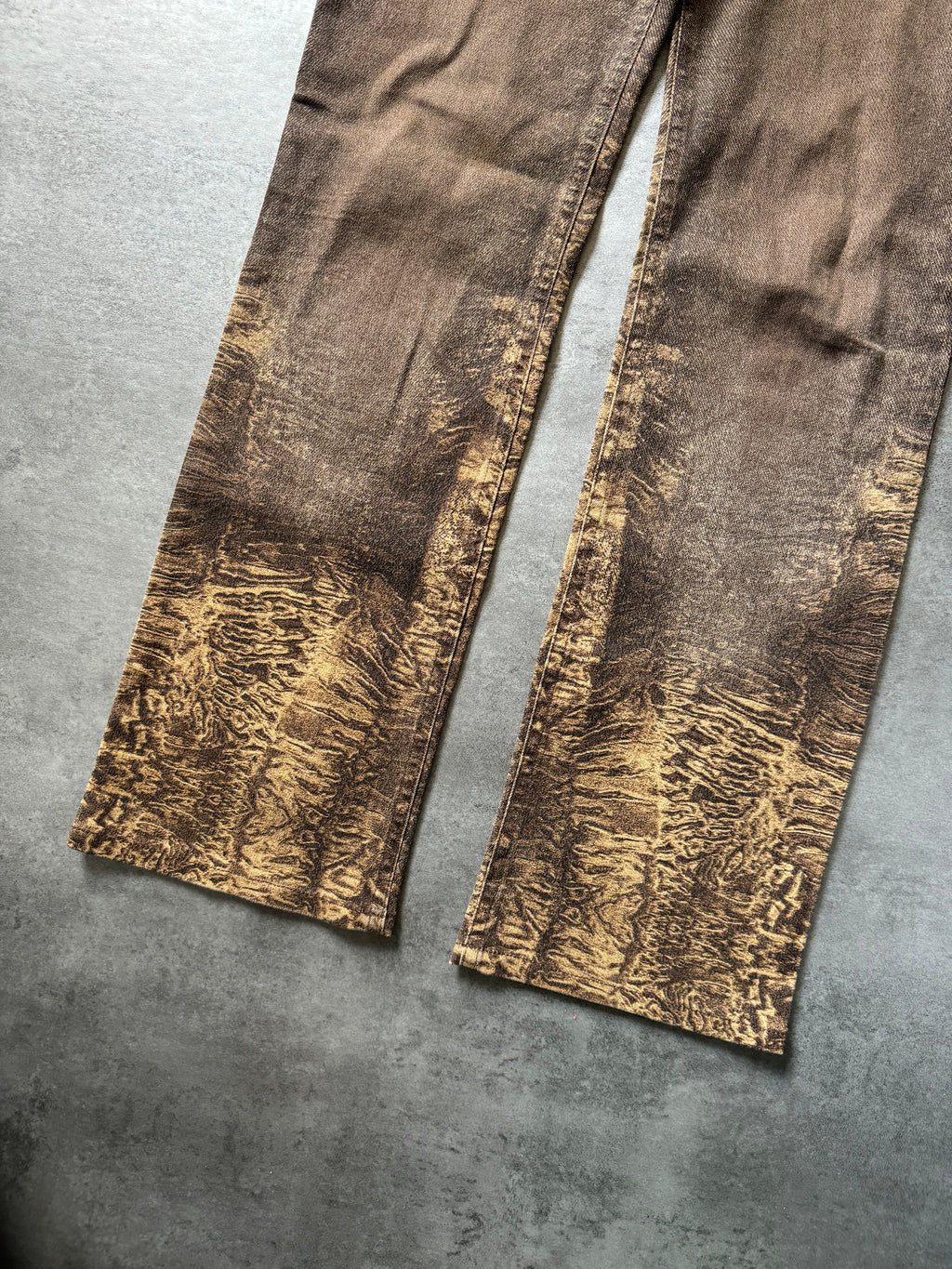 2000s Roberto Cavalli Arabic Brown Sand Erosion Pants (S) - 9