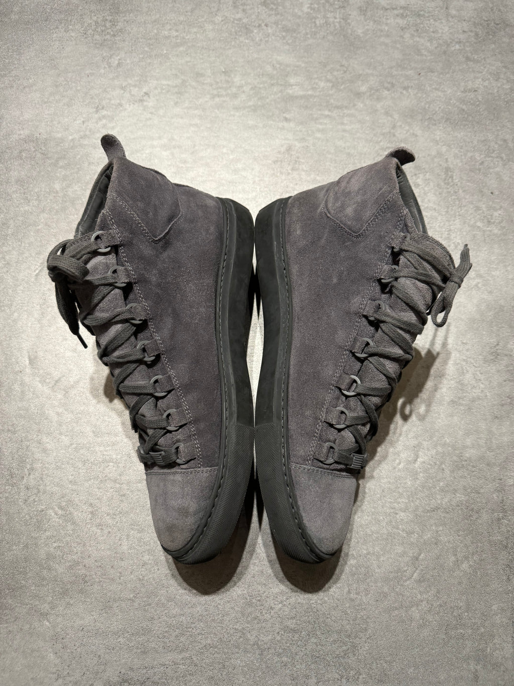 Balenciaga Arena Grey Suede High Top Sneakers (41) - 6