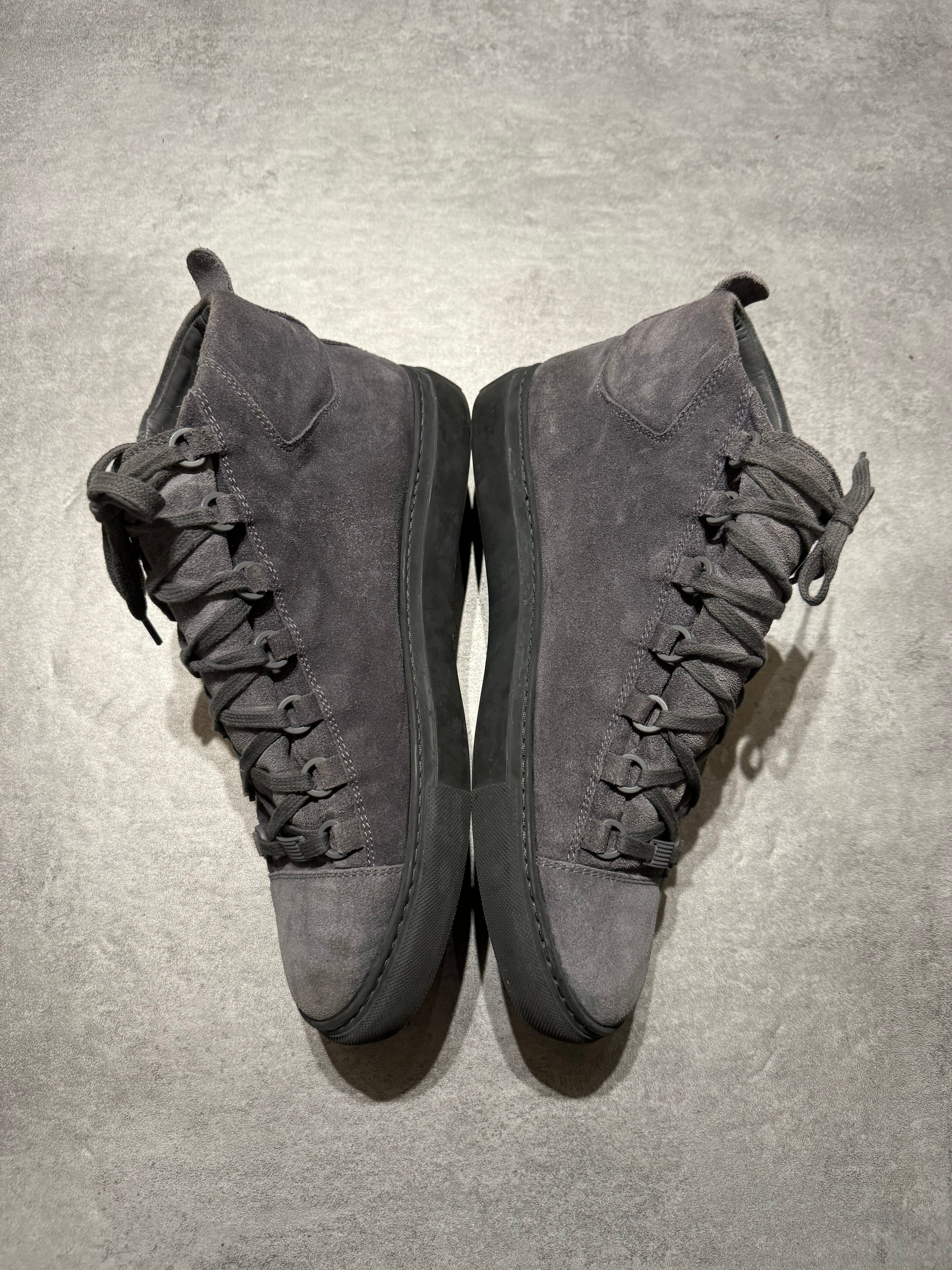 Balenciaga Arena Grey Suede High Top Sneakers (41) - 6