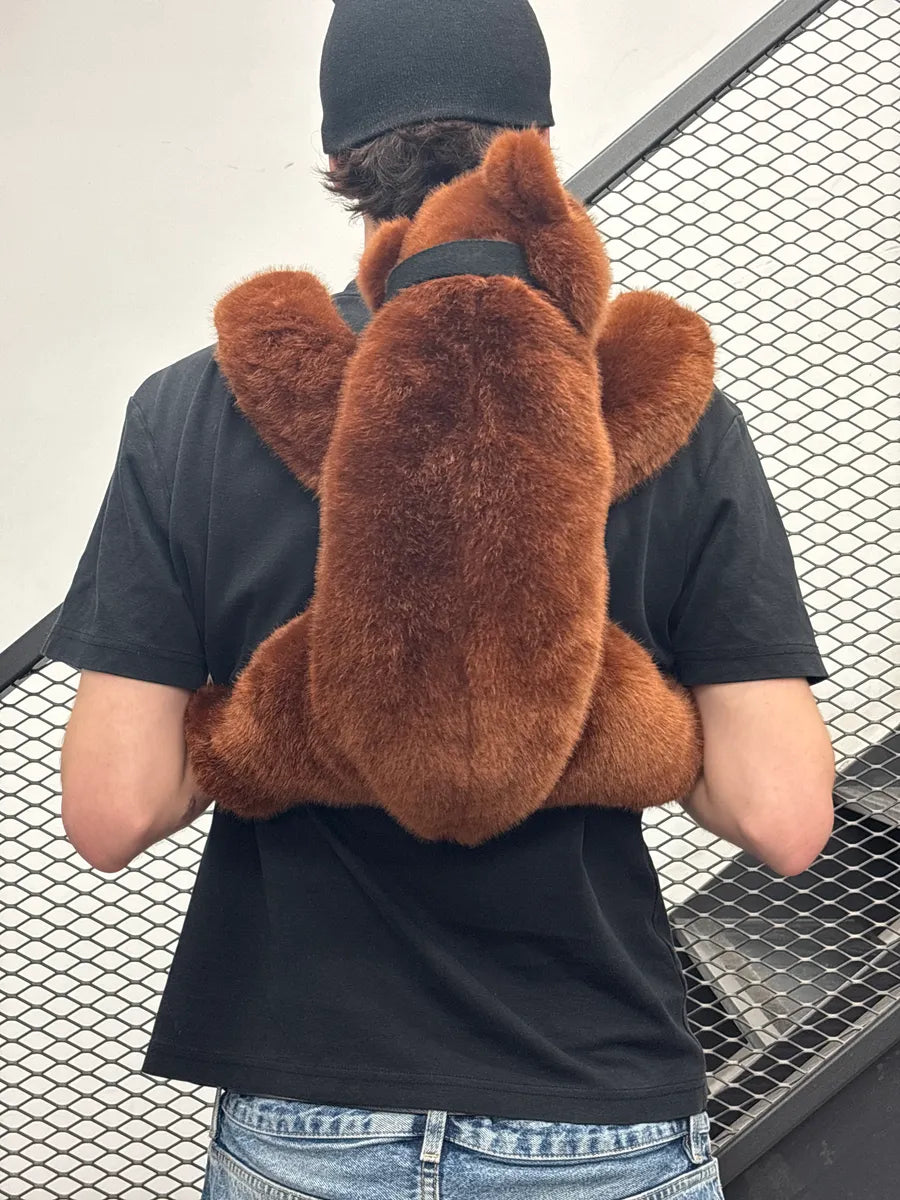 AW2017 Dolce & Gabbana Brown Faux Fur Teddy Bear Backpack sWRcIzVG 3