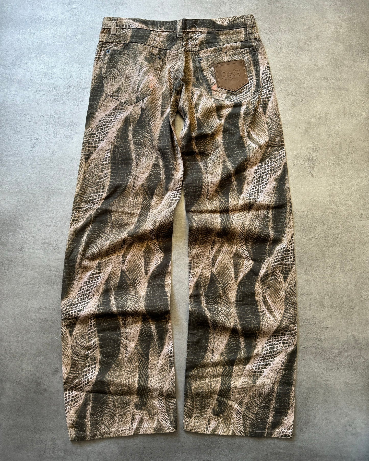 2000s Dolce & Gabbana Autumn Leaves Natural Pants (S) - 2