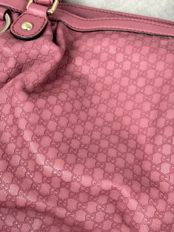 2000s Gucci Sukey Monogram Pink Leather Handle Bag sHklktJ 11