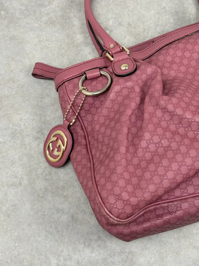 2000s Gucci Sukey Monogram Pink Leather Handle Bag sHklktJ 9