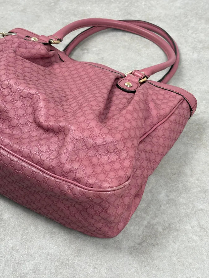 2000s Gucci Sukey Monogram Pink Leather Handle Bag sHklktJ 7