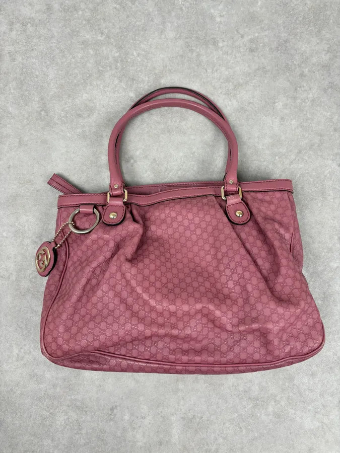 2000s Gucci Sukey Monogram Pink Leather Handle Bag sHklktJ 3