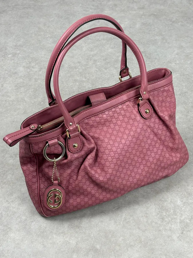 2000s Gucci Sukey Monogram Pink Leather Handle Bag sHklktJ 0