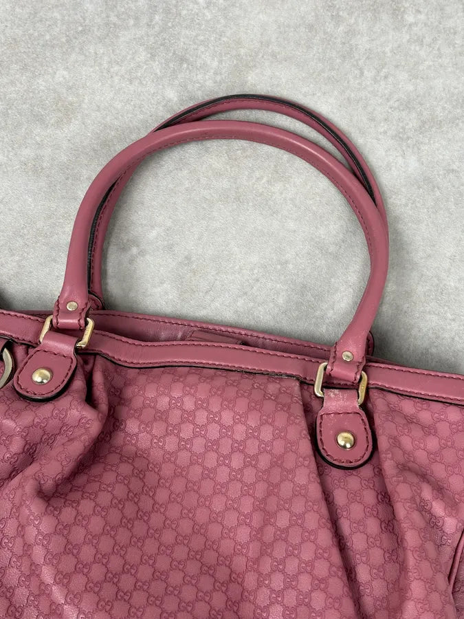 2000s Gucci Sukey Monogram Pink Leather Handle Bag sHklktJ 4