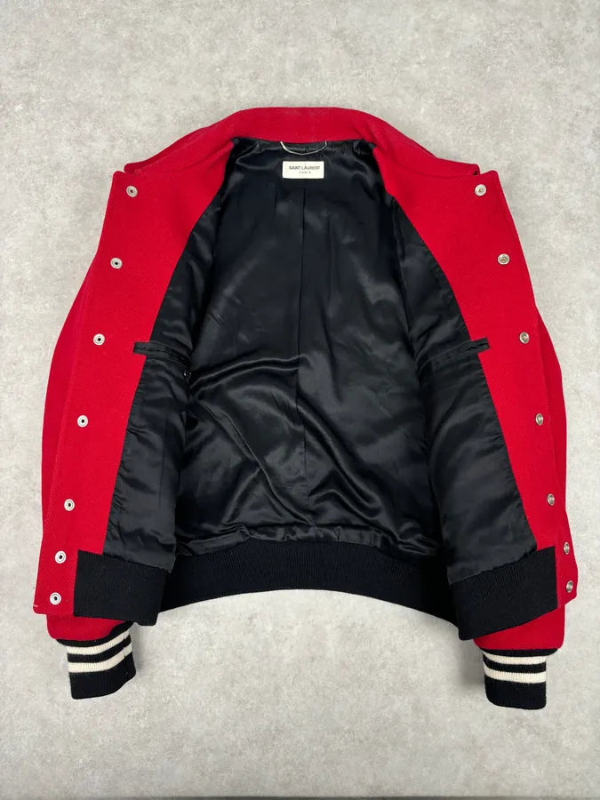 AW2014 Saint Laurent Cheetah Red Pony Hair Teddy Jacket QwFDBgK 7