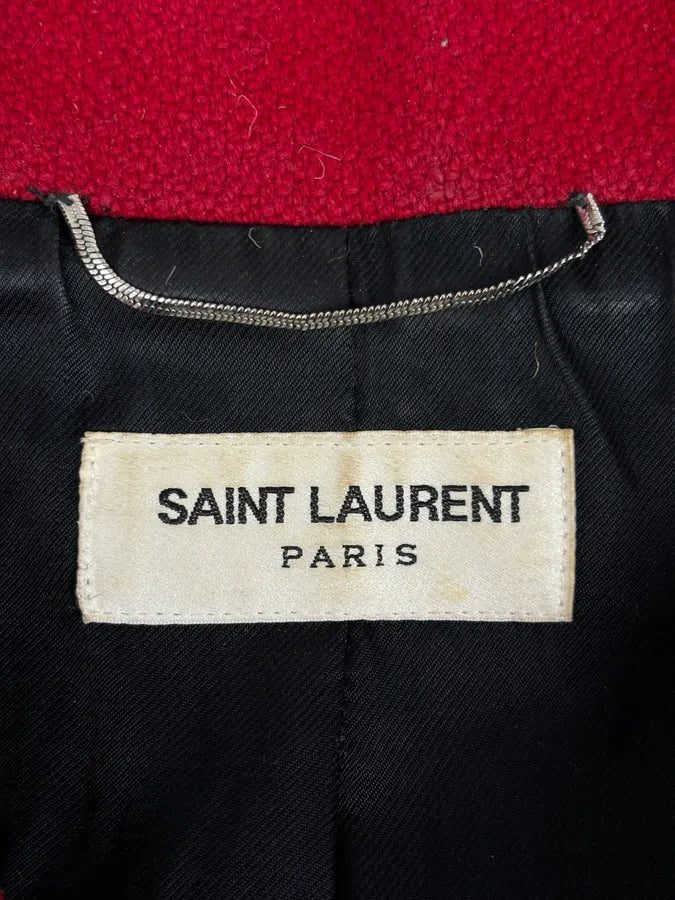 AW2014 Saint Laurent Cheetah Red Pony Hair Teddy Jacket QwFDBgK 10