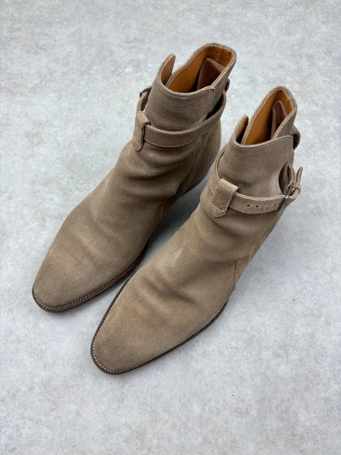 2010s Saint Laurent Beige Suede Leather Ankle Boots xkppCVr 2