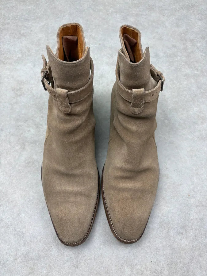 2010s Saint Laurent Beige Suede Leather Ankle Boots xkppCVr 1