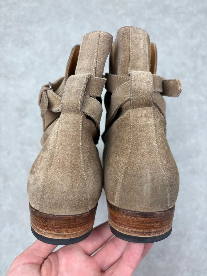 2010s Saint Laurent Beige Suede Leather Ankle Boots xkppCVr 6