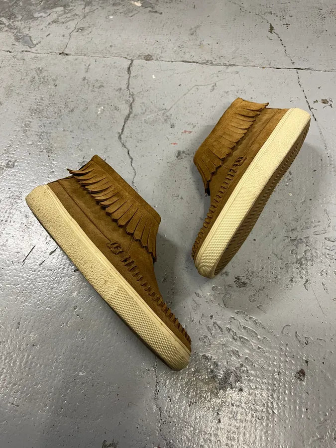 Saint Laurent Beige Fringe Suede Leather Shoes CIaUVVC 1