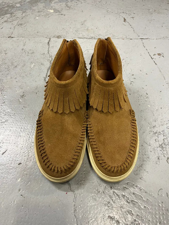 Saint Laurent Beige Fringe Suede Leather Shoes CIaUVVC 3