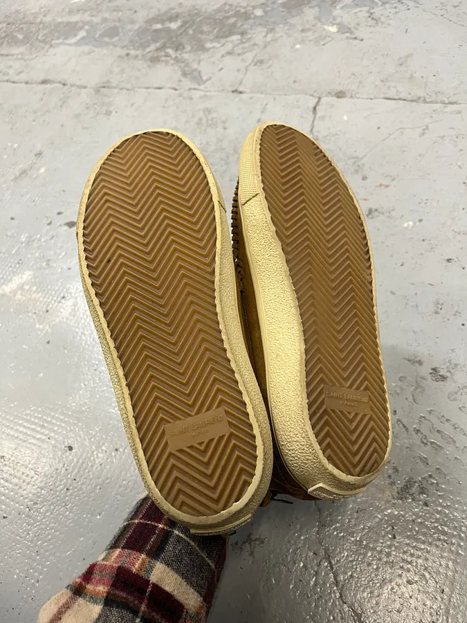 Saint Laurent Beige Fringe Suede Leather Shoes CIaUVVC 5