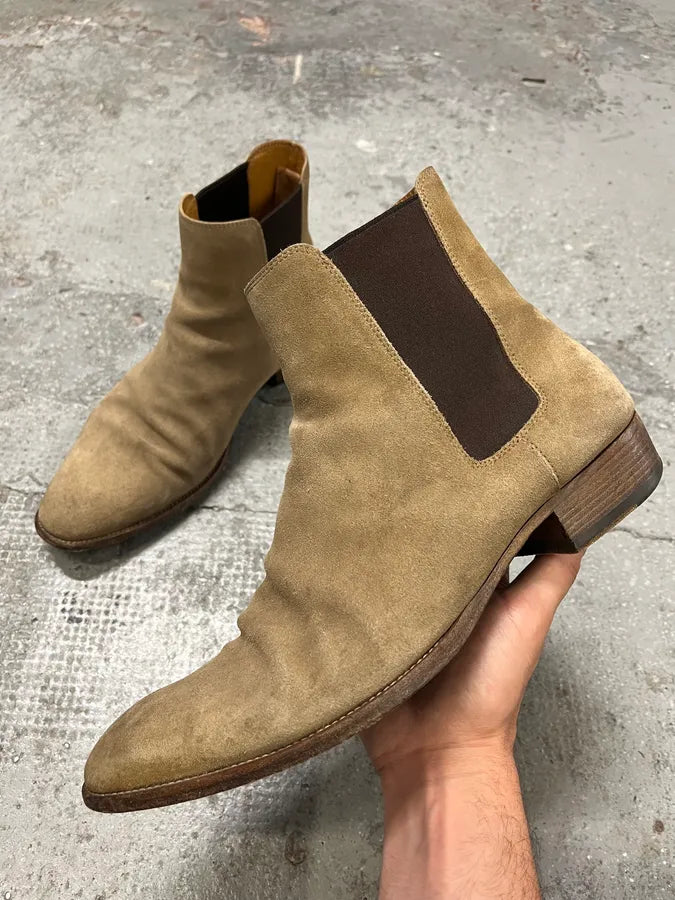 Saint Laurent Beige Suede Chelsea Boots (42eu/us8.5) rJOWyHU 0