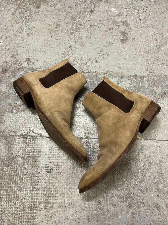 Saint Laurent Beige Suede Chelsea Boots (42eu/us8.5) rJOWyHU 1