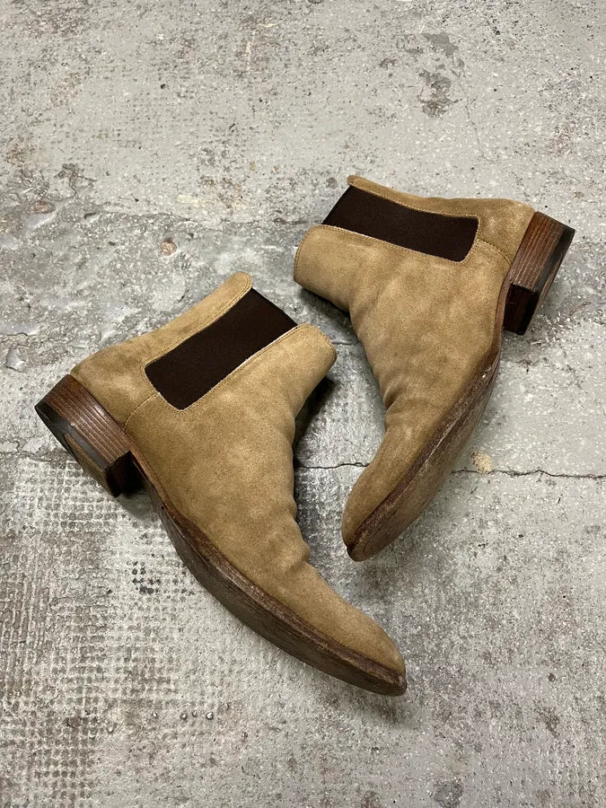 Saint Laurent Beige Suede Chelsea Boots (42eu/us8.5) rJOWyHU 2
