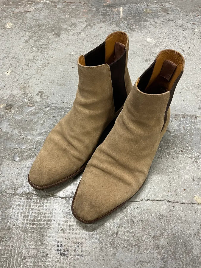Saint Laurent Beige Suede Chelsea Boots (42eu/us8.5) rJOWyHU 3