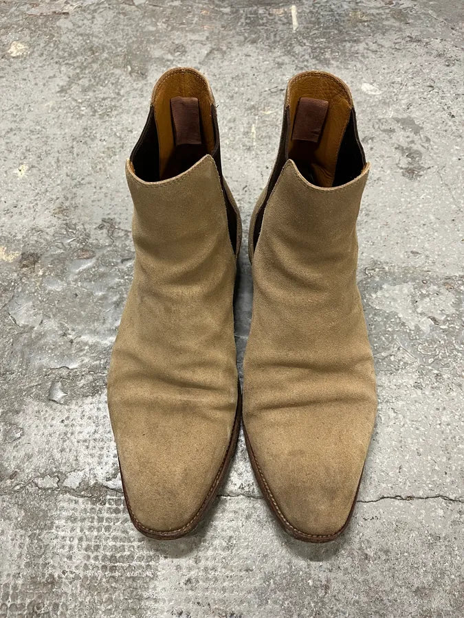 Saint Laurent Beige Suede Chelsea Boots (42eu/us8.5) rJOWyHU 4