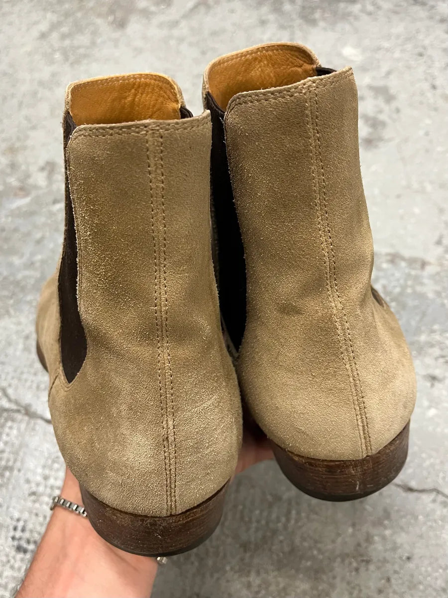 Saint Laurent Beige Suede Chelsea Boots (42eu/us8.5) rJOWyHU 5